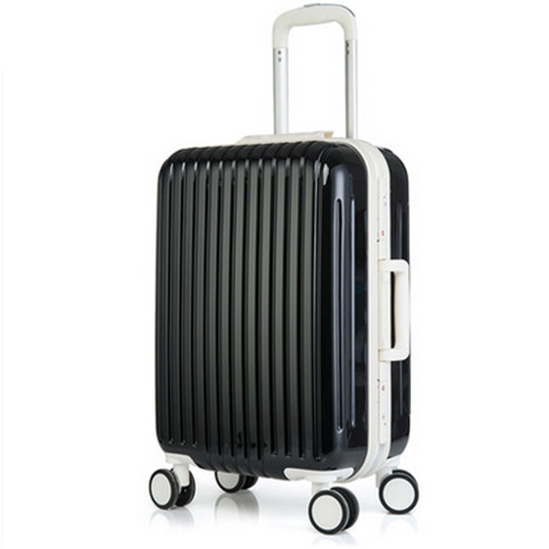 ILELIN夏季新款簡約休閑20寸鋁框拉桿箱密碼箱萬向輪男女學(xué)生行李箱托運箱登機箱出行箱 藍色 20寸